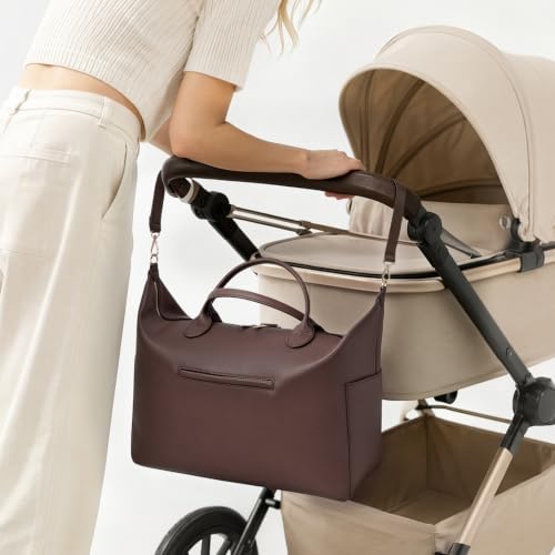 Diaper Bag Tote Convertible Vegan Leather Diaper Tote Backpack Diaper Mommy Bags Hospital Bag Work Totes