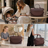 Diaper Bag Tote Convertible Vegan Leather Diaper Tote Backpack Diaper Mommy Bags Hospital Bag Work Totes