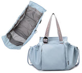 Diaper Bag Tote for Women, Large Capacity Multipurpose Tote with 16 Compartments, Convertible Backpack & Shoulder Bag for Work, Commute, Short Travel & Car Organizer (Sky Blue)