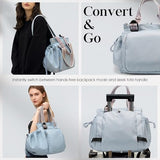 Diaper Bag Tote for Women, Large Capacity Multipurpose Tote with 16 Compartments, Convertible Backpack & Shoulder Bag for Work, Commute, Short Travel & Car Organizer (Sky Blue)