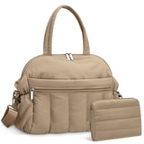 Diaper Bag Tote, Puffer Diaper Tote Bags Crossbody Hospital Bag Travel Large Mommy Bag, with Small Pacifier Case (Camel)