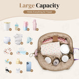 Diaper Bag Tote, Puffer Diaper Tote Bags Crossbody Hospital Bag Travel Large Mommy Bag, with Small Pacifier Case (Camel)