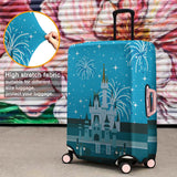 dicilly Luggage Cover Protector Travel Suitcase Cover Baggage Covers Fit 29 - 32 Inch Luggage (Castle Firework)