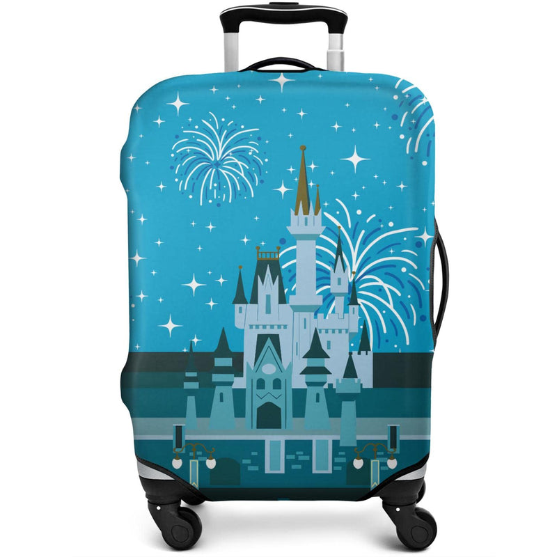 dicilly Luggage Cover Protector Travel Suitcase Cover Baggage Covers Fit 29 - 32 Inch Luggage (Castle Firework)