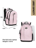 Dickies Large Laptop Backpack for Men Women, Water Resistant College Computer Bag for School Travel Work, Fits 15.6 Inch Notebook (Pink Rose)
