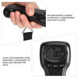 Digital Luggage Scale, 50kg/110lb Portable Travel Hanging Luggage Scale Electronic Weight Scale with LCD Digital Display for Travel Home Fair, Black, Battery Not Included