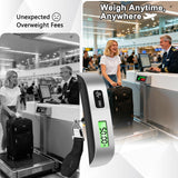 Digital Luggage Scale for Travel, Hanging Suitcase Weight Scale with High Accuracy ±0.35oz/10g, 110lb/50kg Capacity, Backlit Display, Auto - Lock, Portable Bag Scale to Prevent Overweight Fees