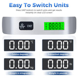 Digital Luggage Scale, WGGE Travel Luggage Weight Scale, Max 110lbs/50kg Baggage Scale with Backlit LCD Display