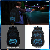 DIGOBAY Boys Backpack for School, 3PCS Cool Luminous Gamer Backpack for Boys with Lunch Box Pencil Case, Kids Backpacks Bookbag for Teen Boy Elementary Middle High School with USB Charging Port
