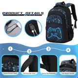 DIGOBAY Boys Backpack for School, 3PCS Cool Luminous Gamer Backpack for Boys with Lunch Box Pencil Case, Kids Backpacks Bookbag for Teen Boy Elementary Middle High School with USB Charging Port