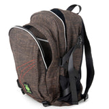 DIME BAGS Backpack For Travel & School, Durable Hempster Material, 9 Storage Compartments & 2 Side Bottle Pockets, Fits 17” Laptop, Adjustable Padded Straps, Hidden Internal Pocket (Earth)