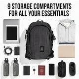 Dime Bags Odor Blocking Backpack with Lock, Water-Resistant, Anti Theft Bag, Lockable Travel Backpack with Padded Shoulder Straps, Spill Proof Zippers, Transporter (Black)