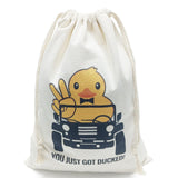 Dinggaogao Ducks for Ducking Drawstring Duck Bag Canvas Backpack Ducking Bag 11.81 x 15.7 inches