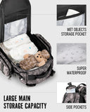 Dinictis Dad Diaper Bag, Mens Diaper Bag Backpack with Diaper Changing Mat, Military Diaper Backpack with Molle Webbing, Waterproof Pouch, Baby Wipes pocket, Insulated Bottle Pockets - Black Camo