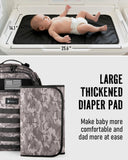 Dinictis Dad Diaper Bag, Mens Diaper Bag Backpack with Diaper Changing Mat, Military Diaper Backpack with Molle Webbing, Waterproof Pouch, Baby Wipes pocket, Insulated Bottle Pockets - Black Camo