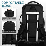 Dinictis Travel Backpack Carry on Flight Approved, Backpack Suitcase for Travel, Personal Item Travel Bag fits 17 inch Laptop - Black