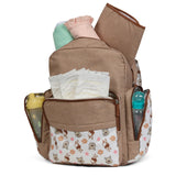 Disney Diaper Bag Backpack with Changing Pad Winnie the Pooh – 16” Nylon Baby Bag for Parents, Insulated Bottle Holders, Multiple Storage Pockets