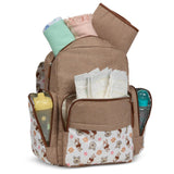 Disney Diaper Bag Backpack with Changing Pad Winnie the Pooh – 16” Nylon Baby Bag for Parents, Insulated Bottle Holders, Multiple Storage Pockets