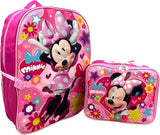 Disney Minnie Mouse 16 Inch Girl's Backpack With Removable Lunch Box Set (Minnie Always Active)