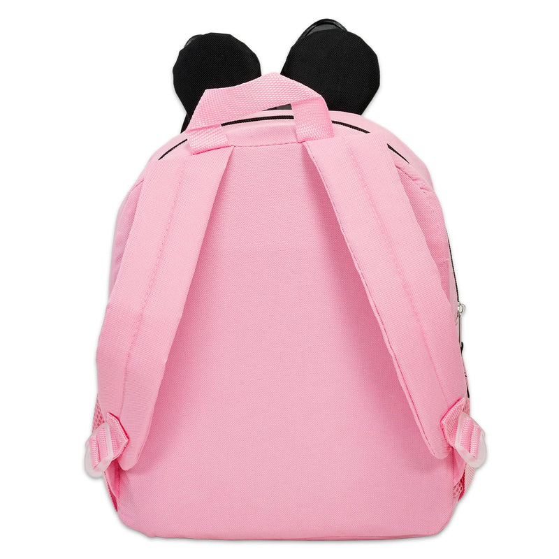 Disney Minnie Mouse Backpack for Girls Toddlers Kids - Bundle with 12" Preschool Toddler Backpack with Ears, Bow, and Stickers (Minnie Mouse School Supplies)