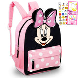 Disney Minnie Mouse Backpack for Girls Toddlers Kids - Bundle with 12