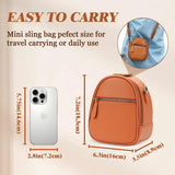 Divvia 2L Small Camera Sling Bag for Women and Men, Waterproof PU Leather Crossbody Bag for Small Mirrorless Cameras, Shockproof Travel Case（Not for Large DSLR） Brown