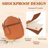 Divvia 2L Small Camera Sling Bag for Women and Men, Waterproof PU Leather Crossbody Bag for Small Mirrorless Cameras, Shockproof Travel Case（Not for Large DSLR） Brown