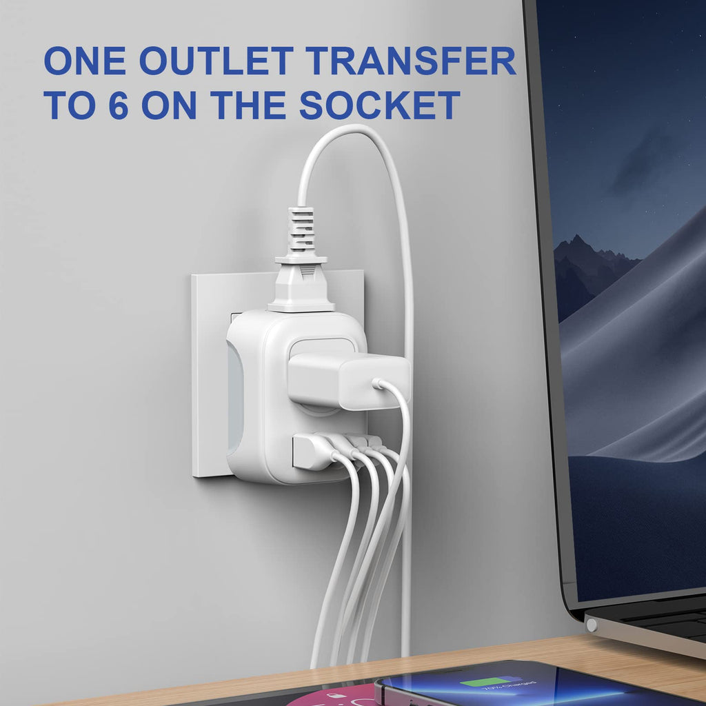 DIWILI European Travel Plug Adapter, International Plug Adapter with 2 AC Outlets 4 USB Ports(2 USB C), Type C Europe Power Plug Charger for US to Europe EU France Spain Germany Iceland Italy