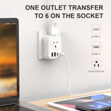 DIWILI European Travel Plug Adapter, International Plug Adapter with 2 AC Outlets 4 USB Ports(2 USB C), Type C Europe Power Plug Charger for US to Europe EU France Spain Germany Iceland Italy