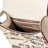 DKNY womens Dkny Elissa N/S Phone Crossbody, White Graffiti, One Size US