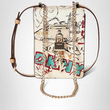 DKNY womens Dkny Elissa N/S Phone Crossbody, White Graffiti, One Size US
