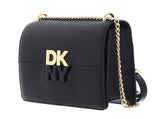DKNY Women's Handbags Flap,Black/Gold,1SZ