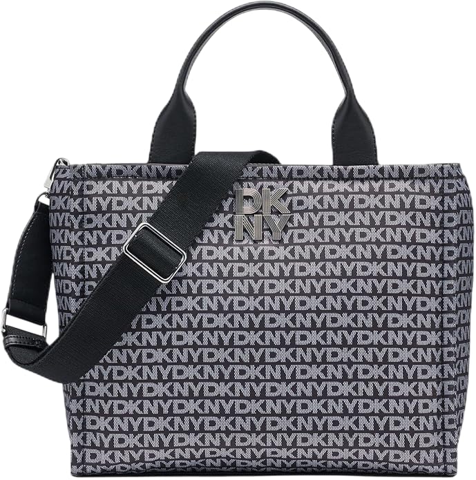 DKNY Women's Handbags Tote, Black Logo - Black, One Size