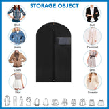 Dntorx 2 Pack Garment Bags with Clear Window, 45" Clothes Covers with Zipper, Transparent Hanging Suit & Coat Covers for Closet Storage, Jackets, Dresses, Windbreakers