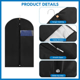 Dntorx 2 Pack Garment Bags with Clear Window, 45" Clothes Covers with Zipper, Transparent Hanging Suit & Coat Covers for Closet Storage, Jackets, Dresses, Windbreakers