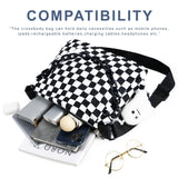 DOB SECHS Crossbody Purse Bag for Women Small Shoulder Hobo Bag Messenger Bag with Kawaii Pins and Pendent (Checkered - L)