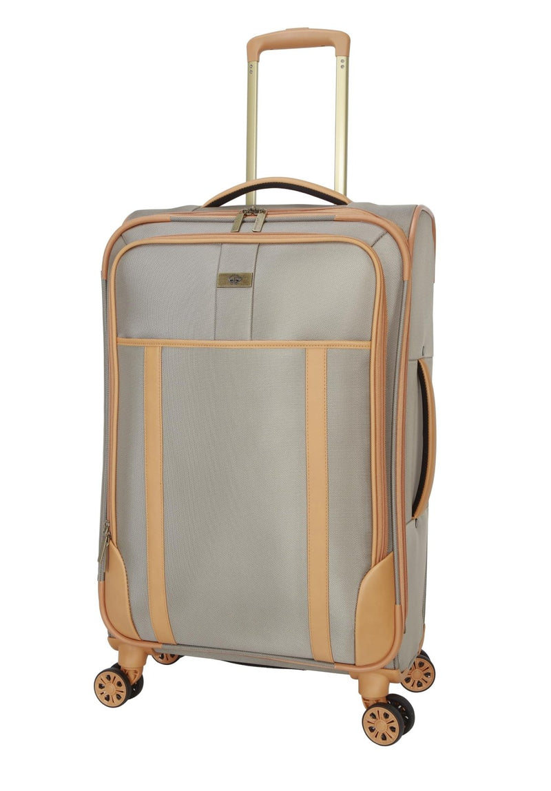 Dockers Seahorse Softside Expandable 8 - Wheel Spinner Travel Checked Luggage, 24 - Inch, New British Khaki