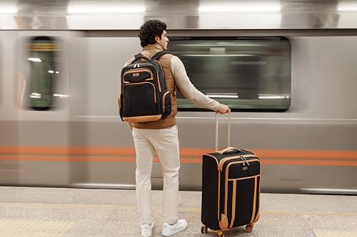 Dockers Seahorse Softside Expandable 8 - Wheel Spinner Travel Checked Luggage, 24 - Inch, New British Khaki