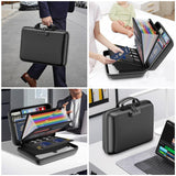 DocSafe Fireproof File Organizer with Lock, Hard - Shell Case Fireproof Document Box with 13 Pocket Accordion File Folder, Portable Home Office Travel Safe Storage for Important Documents Laptop Black