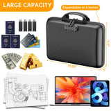 DocSafe Fireproof File Organizer with Lock, Hard - Shell Case Fireproof Document Box with 13 Pocket Accordion File Folder, Portable Home Office Travel Safe Storage for Important Documents Laptop Black