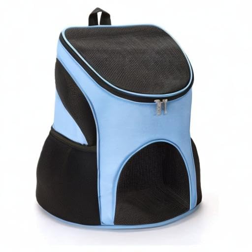 Dog Carrier Backpack Breathable for Small Pets/Cats/Puppies, Pet Carrier Bag with Mesh Ventilation, Safety Features and Cushion Back Support, for Traveling, Hiking, Camping, Walking & Outdoor (Blue)