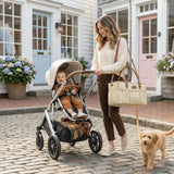 DOKUS & CO Luxe Diaper Caddy Organizer Tote, Extra - Large Collapsible Nursery Storage for Baby Essentials, Portable Car & Travel Hospital Bag, Baby Bottle, Pump & Pet Supplies, Gift for New Moms