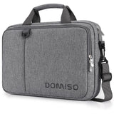 DOMISO 15.6 inch Laptop Bag Business Briefcase Water - resistant Notebook Messenger Shoulder Bag for 15.6" ASUS ZenBook Chromebook 15/Lenovo Ideapad ThinkPad/HP Pavilion 15 Envy 15,Grey