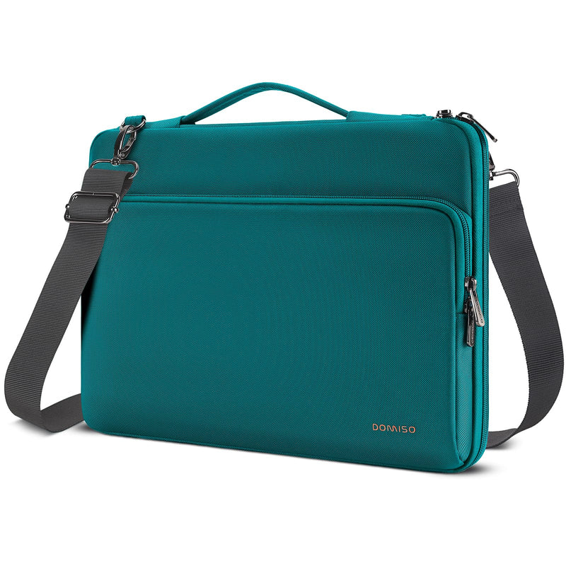 DOMISO 15.6 inch Laptop Case Sleeve Protective Cover Compatible with MacBook Pro 16 M4 M3 M2/Pro Max,15.6 - 16 inch HP Dell ASUS Lenovo Chromebook,Waterproof Computer Bag with Shoulder Strap,Turquoise