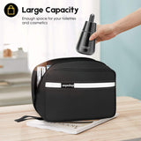 dopobo Travel Toiletry Bag, Dopp Kit Waterproof Makeup Bag Shaving Bag with Hanging Hook, Portable Toiletry Organizer for Traveling and Camping (Black)