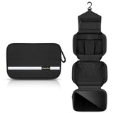 dopobo Travel Toiletry Bag, Dopp Kit Waterproof Makeup Bag Shaving Bag with Hanging Hook, Portable Toiletry Organizer for Traveling and Camping (Black)