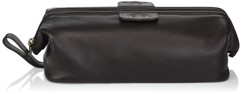 Dopp Men's First Class Leather Seasoned Traveler Admiral Kit, Brown, One Size