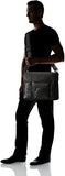 Dopp Men's Leather Messenger Bag, Black, One Size