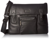 Dopp Men's Leather Messenger Bag, Black, One Size