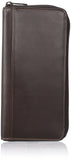 Dopp Men's Regatta Leather Zipper Passport Organizer Wallet, Brown, One Size